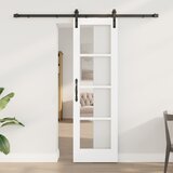 vidaXL drsna vrata z kompletom opreme 'ORKDAL'Bela trda les & steklo, notranja vrata s steklom 'ORKDAL'Bela 61 x 198.5 x 4 cm | Shoptok.si