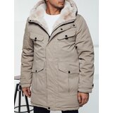 DStreet Kurtka zimowa męska parka z kapturem beżowa | Shoptok.si