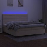  box spring s madracem LED krem 200x200 cm od tkanine | shoptok.hr