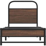 vidaXL Okvir kreveta bez madraca smeđa boja hrasta 75x190 cm drveni | shoptok.hr