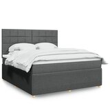 vidaXL Box spring postelja z vzmetnico temno siva 180x200 cm blago | Shoptok.si