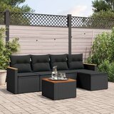  6-dijelni set vrtnih sofa s jastucima crni od poliratana Cijene