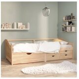  Trosed z ležiščem in predali trdna borovina 90x200 cm | Shoptok.si