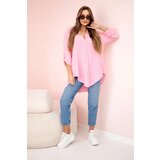 Kesi Włoski Cotton muslin shirt oversize candy pink | Shoptok.si