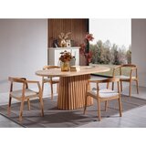 Hanah home atlantis - natural natural dining table & chairs set (4 pieces) | ePonuda.com