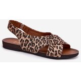 Zazoo Ladies leather sandals leopard brown 40407 | ePonuda.com