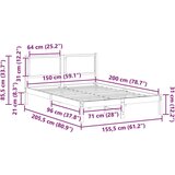 Konstrukcija postelje Črna 150 x 200 cm Masivno borovo les, (5000101500) | Shoptok.si