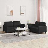  2-dijelni set sofa s jastucima crni od umjetne kože Cijene