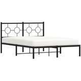  Metalni okvir za krevet s uzglavljem crni 140x200 cm | shoptok.hr