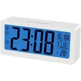Max excell, LED digitalna budilka z velikim zaslonom za prikaz ure, datuma in temperature, Bela, (5000309814)