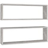  Stenske police kockaste 2 kosa betonsko sive 80x15x26,5 cm, (20765222) | Shoptok.si