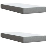 vidaXL Box spring postelja z vzmetnico svetlo siva 200x200 cm blago | Shoptok.si