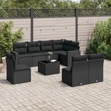 vidaXL 9-dijelni set vrtnih sofa s jastucima crni od poliratana | shoptok.hr