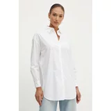 Armani_Exchange Bombažna srajca ženska, bela barva