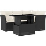 Maison Chic Seti vrtnega pohištva - Vrtna garnitura - Vrtni pohištvo set 5-delna z blazinami črn poli ratan, (21819665) | Shoptok.si