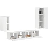 vidaXL Komplet TV omaric 4 pcs Visok sijaj bela Konstruiran les, (5000132702) | Shoptok.si