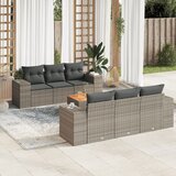 Maison Chic Seti vrtnega pohištva - Vrtna garnitura - Vrtni pohištvo set 7-delna z blazinami siv poli ratan, (21803022) | Shoptok.si