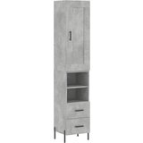 Maison Chic Visoka omara - Komoda - Predalnik betonsko siva 34,5x34x180 cm inženirski les, (21721858) Cene