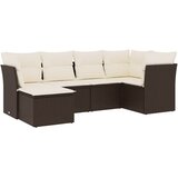  6-dijelni set vrtnih sofa od poliratana s jastucima smeđi | shoptok.hr