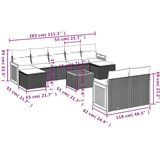  Vrtna sedežna garnitura 10-delna z blazinami črn poli ratan, (21083086) | Shoptok.si