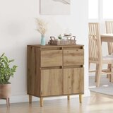 vidaXL Strani šal Umetni hrast 60 x 35 x 70 cm Konstruiran les | Shoptok.si