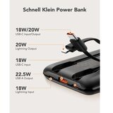 Veger powerbank 10000 mAh s ugrađenim kabelima Type C / Lightning PD QC3.0 2A 22.5W C11 (W1170) crni | shoptok.hr