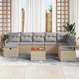 Sjedeća garnitura za vrt 9 kom. Bež poliratan 287 x 177 x 85 cm | shoptok.hr