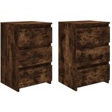 Maison Chic Dvo delni komplet Nočne omarice - Nočne mize dimljeni hrast 40x35x62,5 cm konstr. les, (21689651) | Shoptok.si