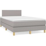 Box spring postelja z vzmetnico svetlo siva 120x200 cm blago, (20726305) | Shoptok.si