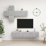  7-dijelni set TV ormarića siva boja betona konstruirano drvo - Beton siva 1 80 cm | shoptok.hr