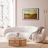  Plakat Impressionistic fields - painted golden landscape with fields of grain 90x60 Crni okvir s margom | shoptok.hr