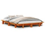 Furnova Posteljni okvir brez vzmetnice voščeno rjav 120x200 cm borovina, (21940893) | Shoptok.si