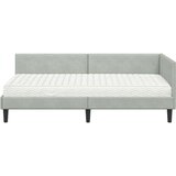  Kutni krevetni okvir s madracem Ostalo 2 pcs Svjetlosiva Baršun | shoptok.hr