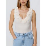 Reserved Bodi s ukrasnim volanom - bež | shoptok.hr