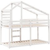 Krevet na kat s krovom bijeli 80 x 200 cm od masivne borovine | shoptok.hr