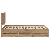  Bed Frame with Storage and Headboard Artisan Oak 120 x 200 cm | shoptok.hr