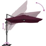  Suncobran s nosačem - Bordo crvena Bordo crvena Metal i tkanina | shoptok.hr