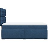 vidaXL Box spring postelja z vzmetnico modra 90x190 cm blago | Shoptok.si