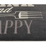 vidaXL Kuhinjski tepih perivi s natpisom crni 60 x 180 cm baršunasti | shoptok.hr