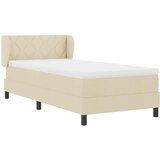  Krevet s opruga kutije s uzglavljem Krema 90 x 200 cm tkanina | shoptok.hr