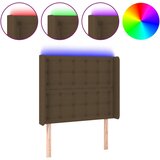 Maison Chic led posteljno vzglavje - vzglavna omarica - nočna omarica temno rjavo 103x16x118/128 cm blago, (21713341) Cene