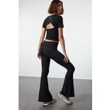 Trendyol Black Brushed Soft Twill Fabric Spanish Leg Yoga Knitted Sports Leggings Cene