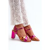 Boto Eco Leather Sandals with High Block Heel Fuchsia Abilica | Eponuda.ba