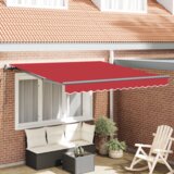 vidaXL Ručna Uvlačiva Tenda Crvena 350x250 cm, Tkanina za zamjenu tende za okvir 3,5x2,5 m Crvena | shoptok.hr
