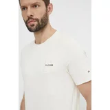 Tommy Hilfiger Bombažna kratka majica moška, bež barva, MW0MW34436