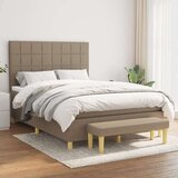  Box spring postelja z vzmetnico taupe 140x190 cm blago, (20896664) Cene