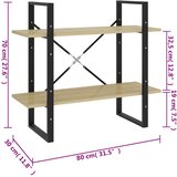 Ormarić za knjige s 2 razine boja hrasta 80 x 30 x 70 cm drveni | Eponuda.com