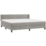  Box spring postelja z vzmetnico svetlo siva 200x200 cm žamet, (20723545) | Shoptok.si