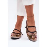 Boto Ballet Flats With Embroidery And Strap Black Lilindraen | Shoptok.si