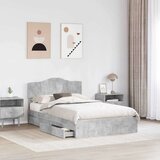  Postelja s shranjevanjem z vzglavjem Betonsko siva 135 x 190 cm, (5000106602) | Shoptok.si